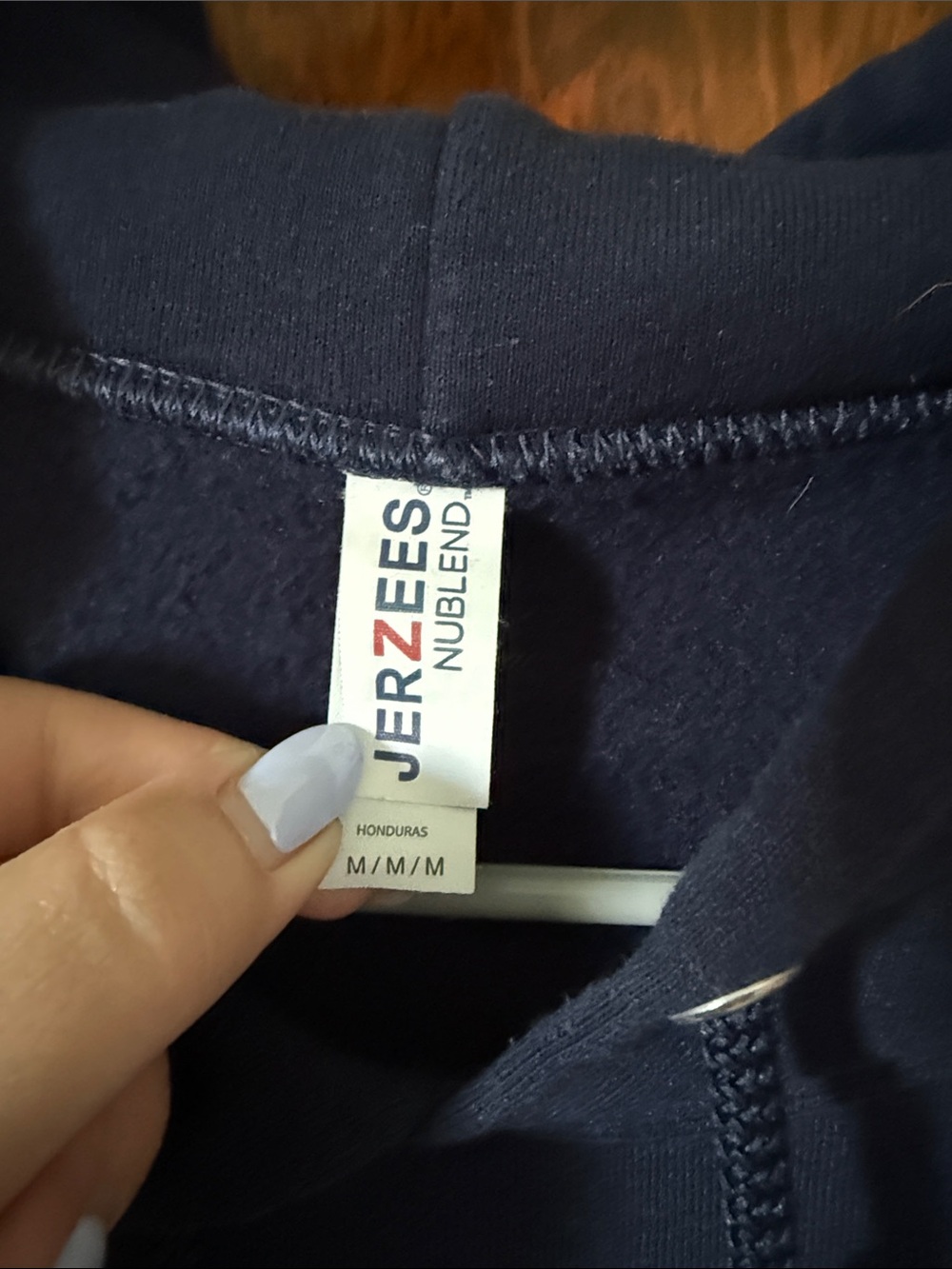 Unisex Navy Logo Hoodie - Picture 3 of 3
